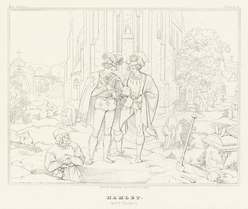 Hamlet, Akt V, Szene 1 von Friedrich August Moritz Retzsch