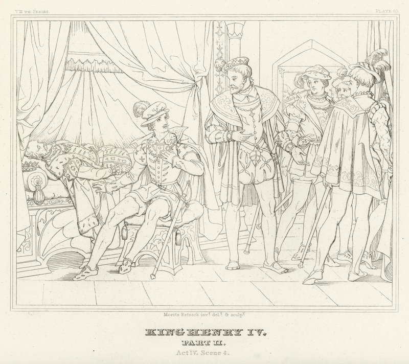 König Heinrich IV., Teil II, Akt IV, Szene 4 (Gravur) von Friedrich August Moritz Retzsch
