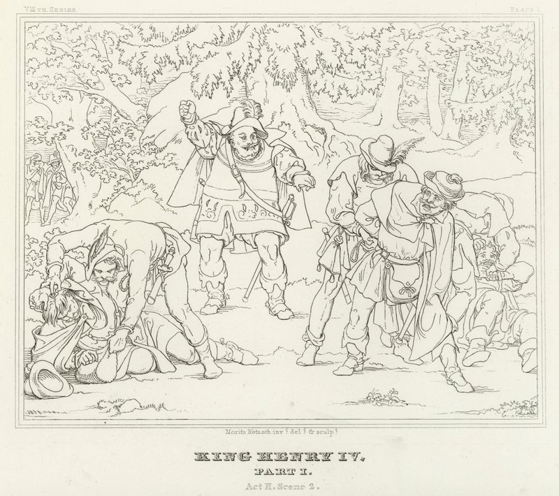 König Heinrich IV., Teil I, Akt II, Szene 2 von Friedrich August Moritz Retzsch