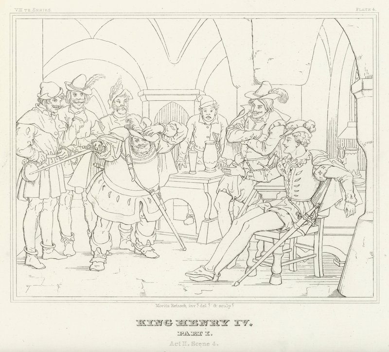 König Heinrich IV., Teil I, Akt II, Szene 4 von Friedrich August Moritz Retzsch