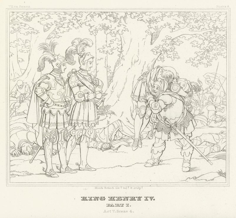 König Heinrich IV., Teil I, Akt V, Szene 4 von Friedrich August Moritz Retzsch