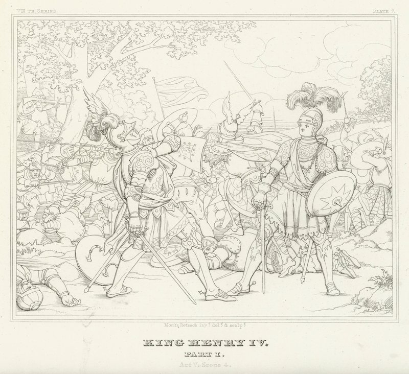 König Heinrich IV., Teil I, Akt V, Szene 4 von Friedrich August Moritz Retzsch