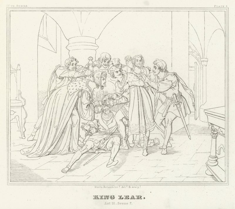 König Lear, Akt III, Szene 7 von Friedrich August Moritz Retzsch