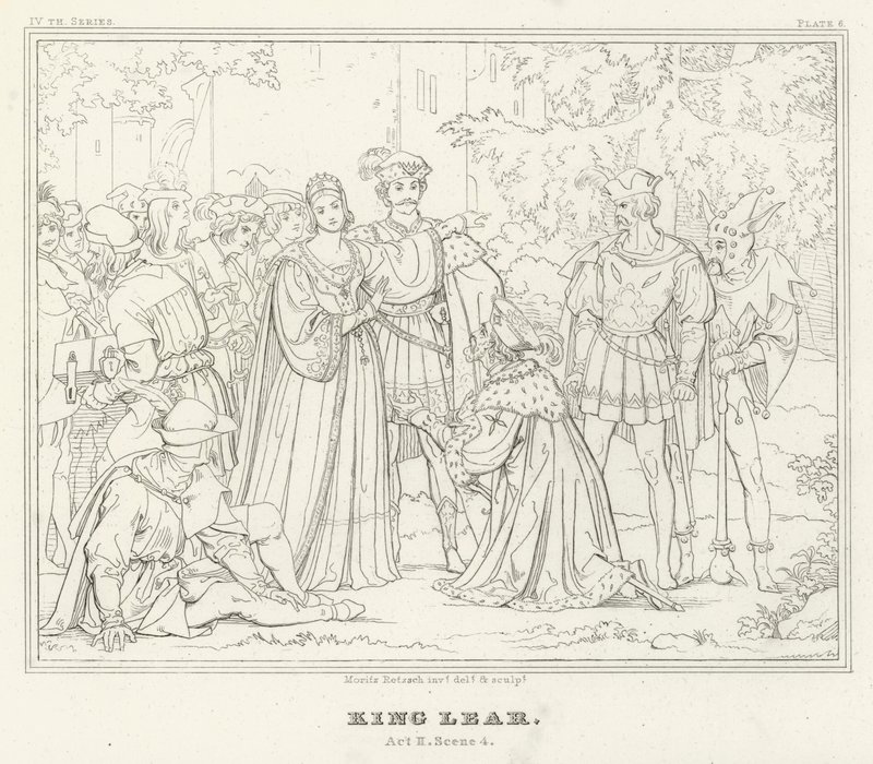 König Lear, Akt II, Szene 4 von Friedrich August Moritz Retzsch