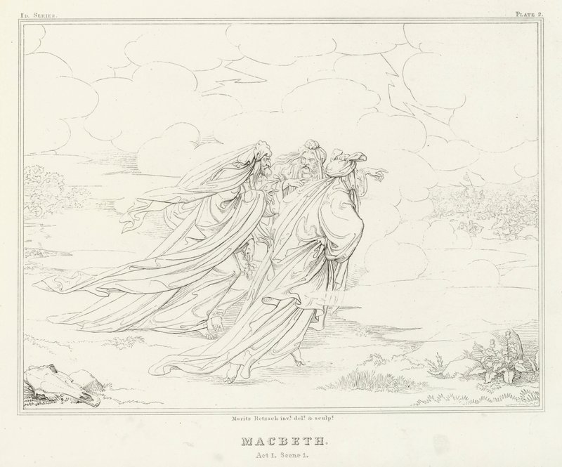 Macbeth, Akt I, Szene 1 von Friedrich August Moritz Retzsch