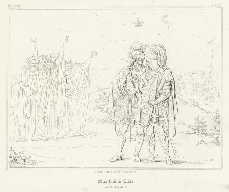 Macbeth, Akt I, Szene 3 von Friedrich August Moritz Retzsch
