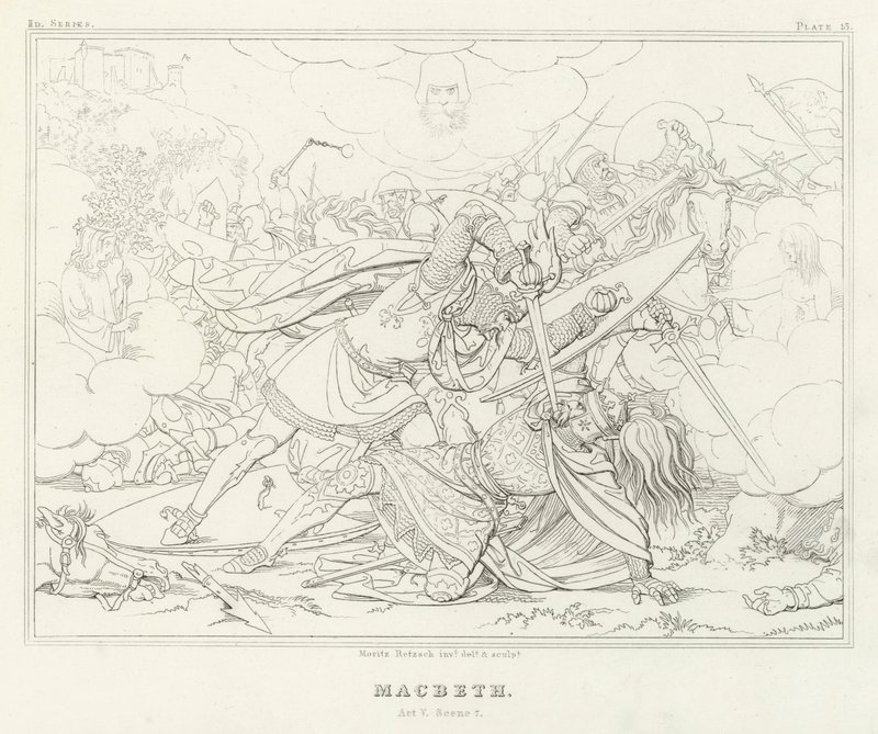 Macbeth, Akt V, Szene 7 von Friedrich August Moritz Retzsch