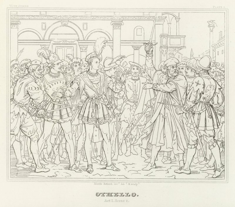 Othello, Akt I, Szene 2 (Gravur) von Friedrich August Moritz Retzsch