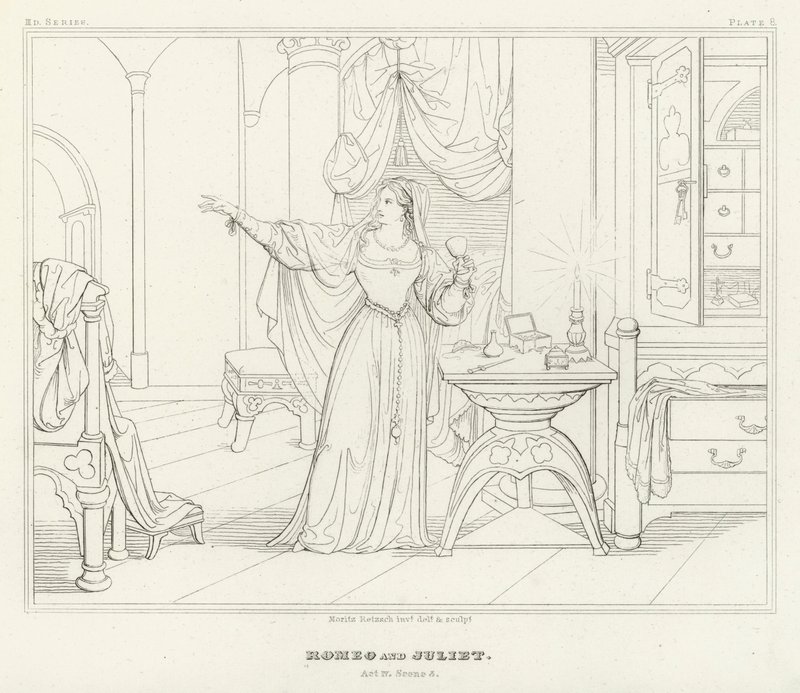 Romeo und Julia, Akt IV, Szene 3 von Friedrich August Moritz Retzsch