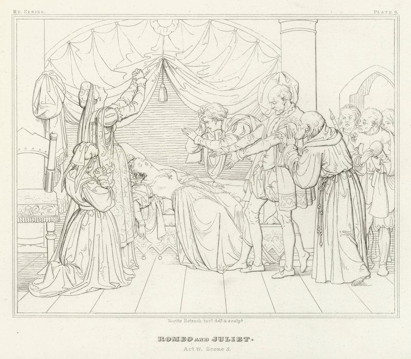 Romeo und Julia, Akt IV, Szene 5 von Friedrich August Moritz Retzsch