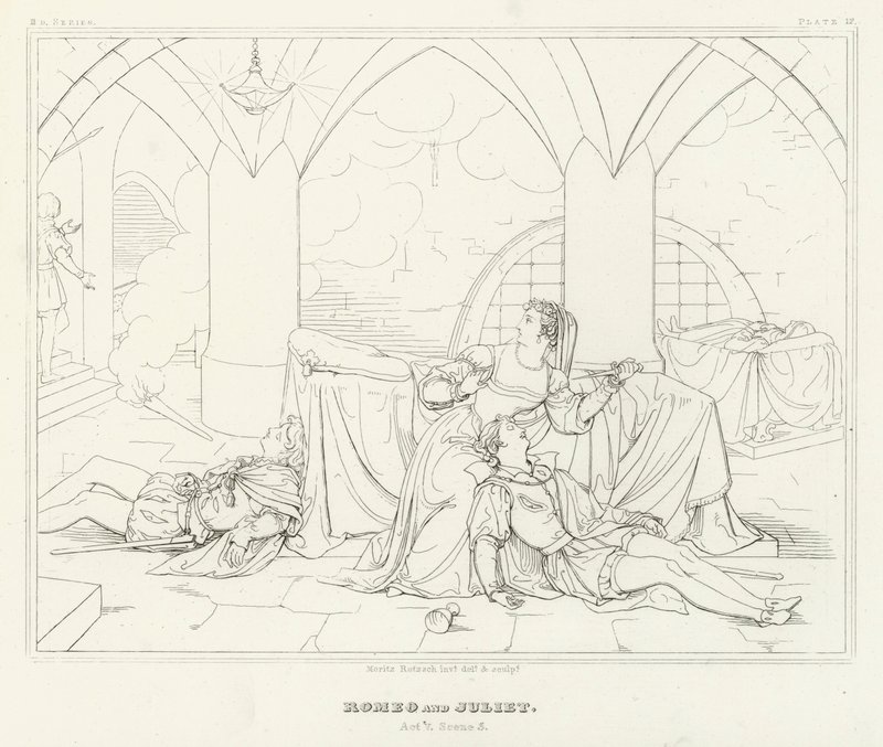 Romeo und Julia, Akt V, Szene 3 von Friedrich August Moritz Retzsch