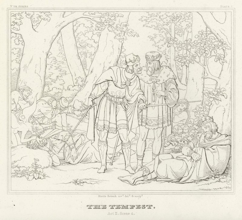 Der Sturm, Akt II, Szene 1 von Friedrich August Moritz Retzsch