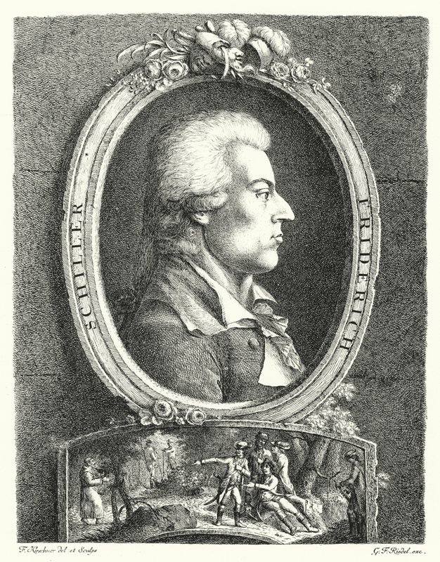 Friedrich Schiller, deutscher Dichter, Dramatiker und Philosoph (Stich) von Friedrich Kirschner