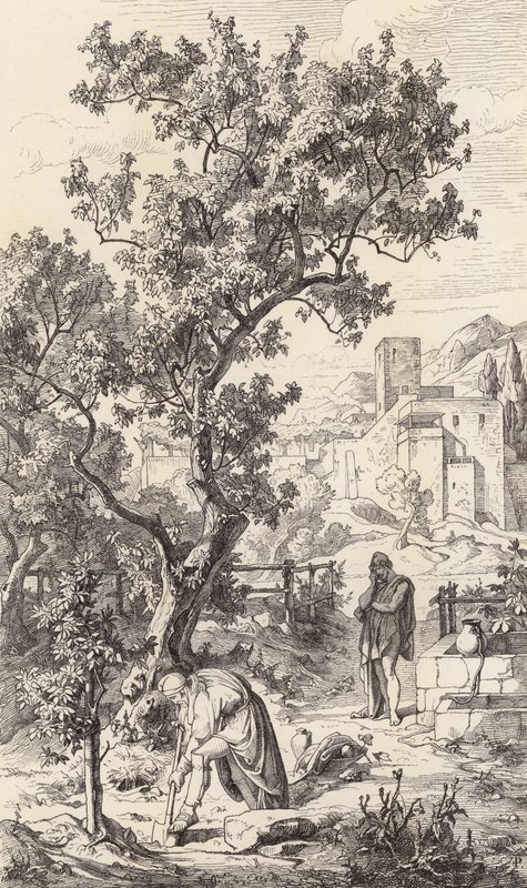 Odysseus besucht seinen Vater Laertes von Friedrich the Elder Preller