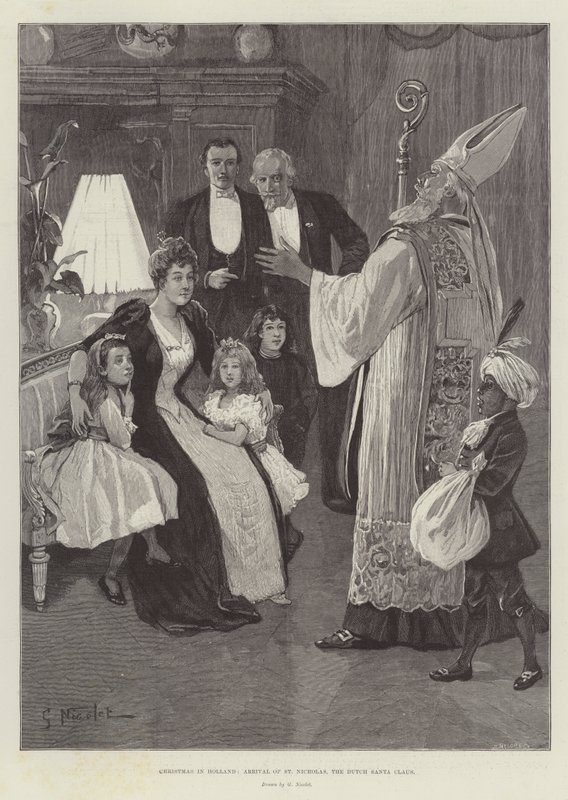 Weihnachten in Holland, Ankunft des Nikolaus, der niederländische Weihnachtsmann von Gabriel Nicolet