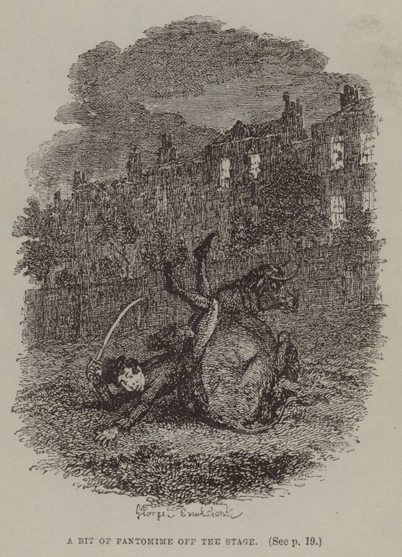 Ein Stück Pantomime hinter der Bühne von George (after) Cruikshank