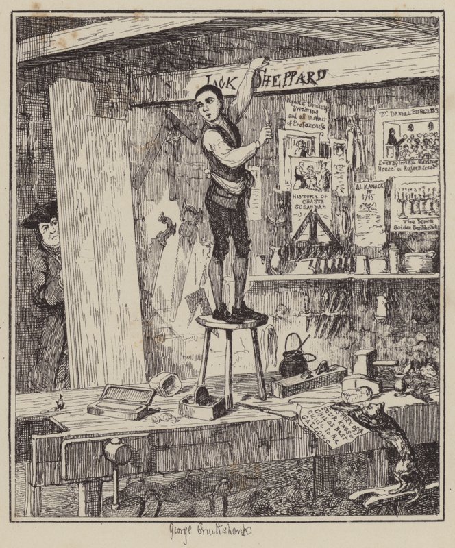 Illustration für Jack Sheppard (Gravur) von George (after) Cruikshank