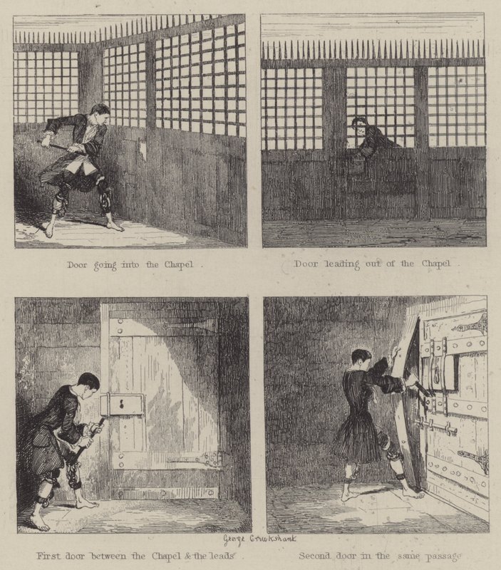 Illustration für Jack Sheppard (Gravur) von George (after) Cruikshank