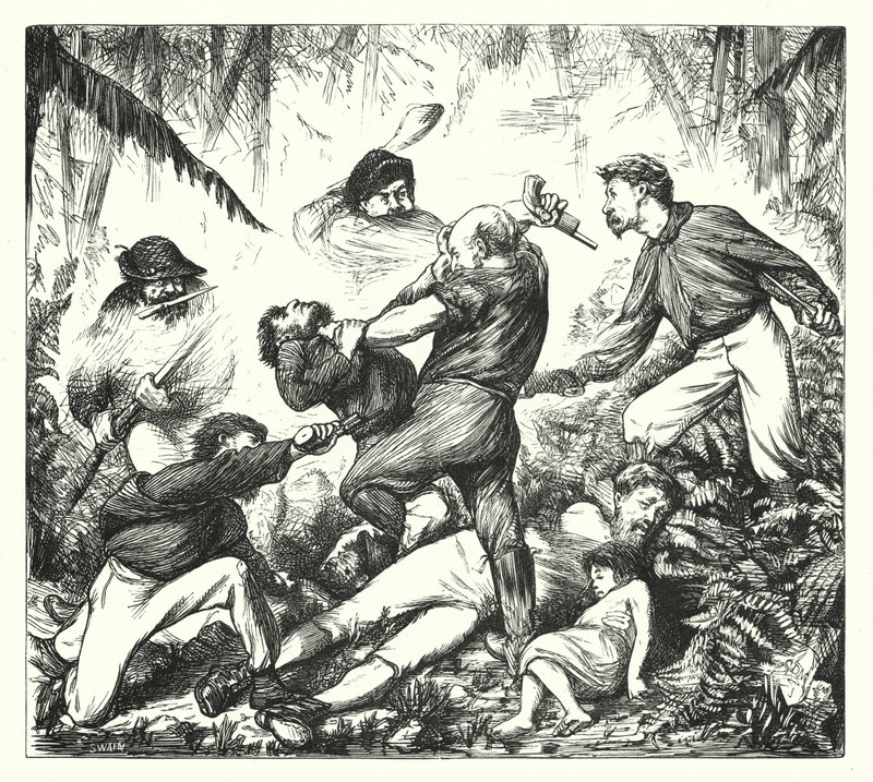 Ein Gewehrduell in Arkansas (Gravur) von George (after) Du Maurier