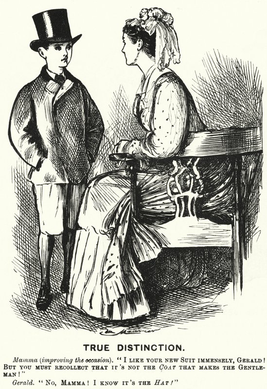 Punch-Karikatur: Wahre Unterscheidung (Gravur) von George (after) Du Maurier