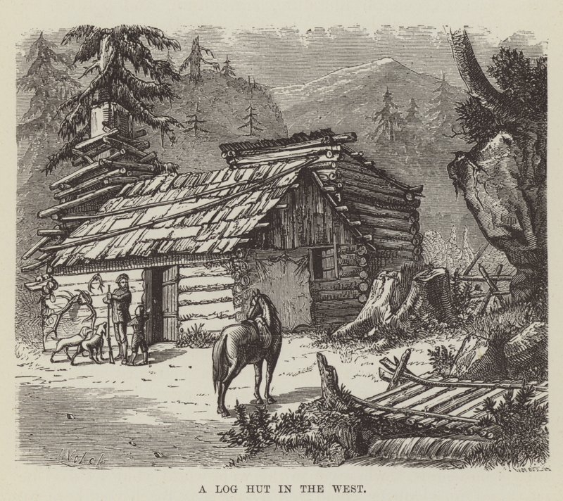 Eine Blockhütte im Westen von George Augustus Sala