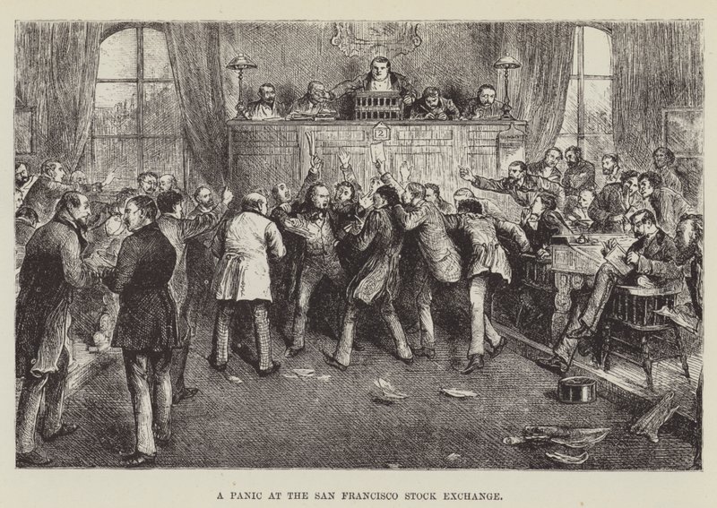 Eine Panik an der Börse von San Francisco von George Augustus Sala