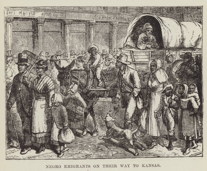 Schwarze Auswanderer auf dem Weg nach Kansas von George Augustus Sala