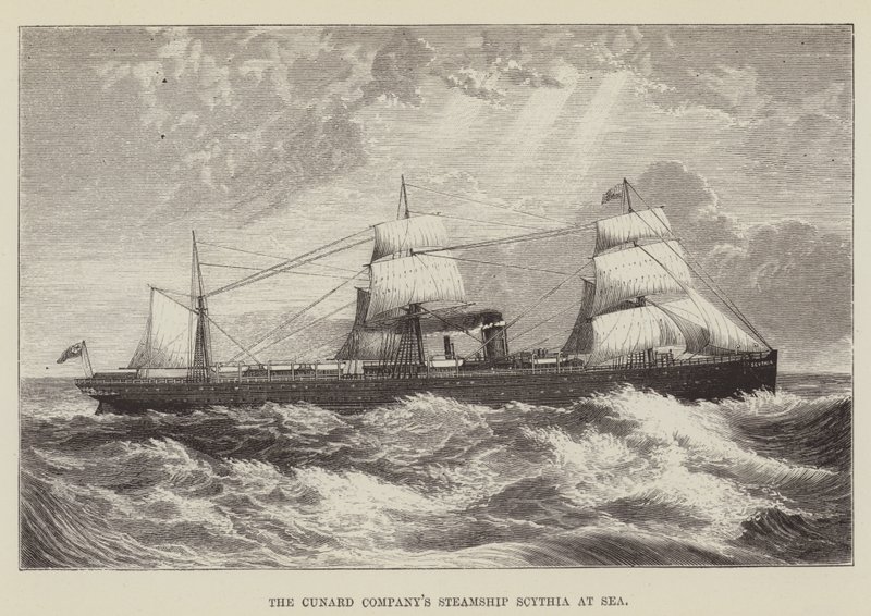Das Dampfschiff Scythia der Cunard Company auf See von George Augustus Sala