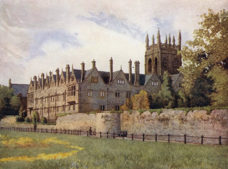 Oxford: Merton College von den Feldern aus von George Carline