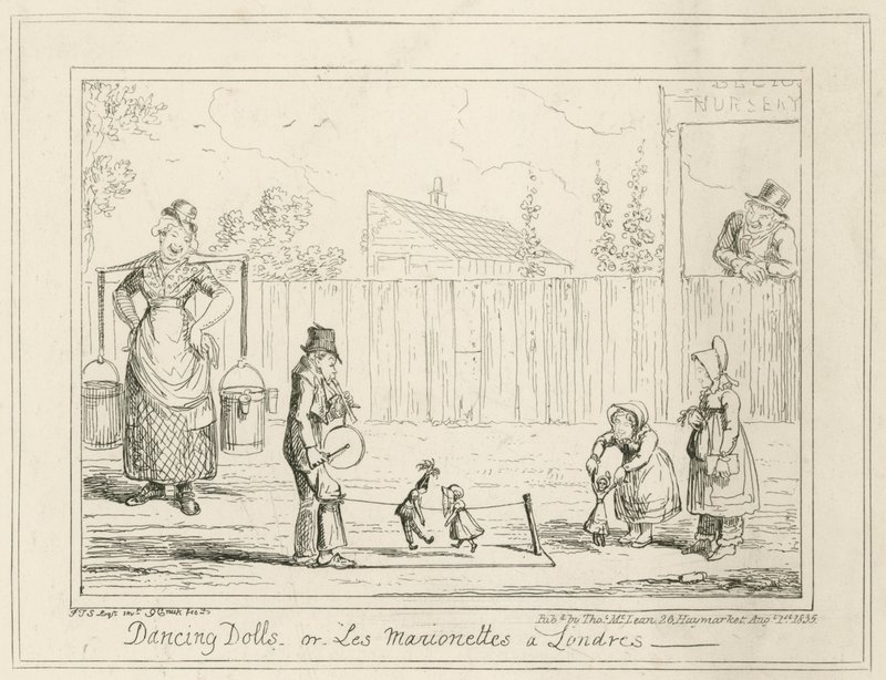 Tanzende Puppen oder Les Marionettes a Londres von George Cruikshank