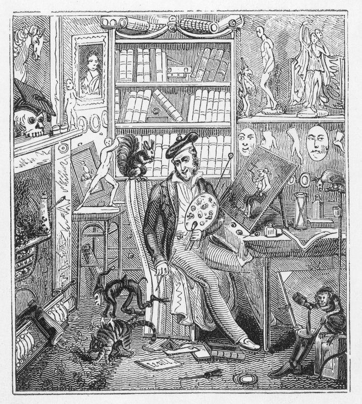Frontispiz-Illustration für Cruikshank at Home (Stich) von George Cruikshank