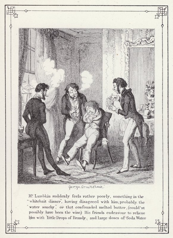 Illustration für Das Buch des Junggesellen, oder Der Fortschritt von Mr. Lambkin (Gent) (Gravur) von George Cruikshank
