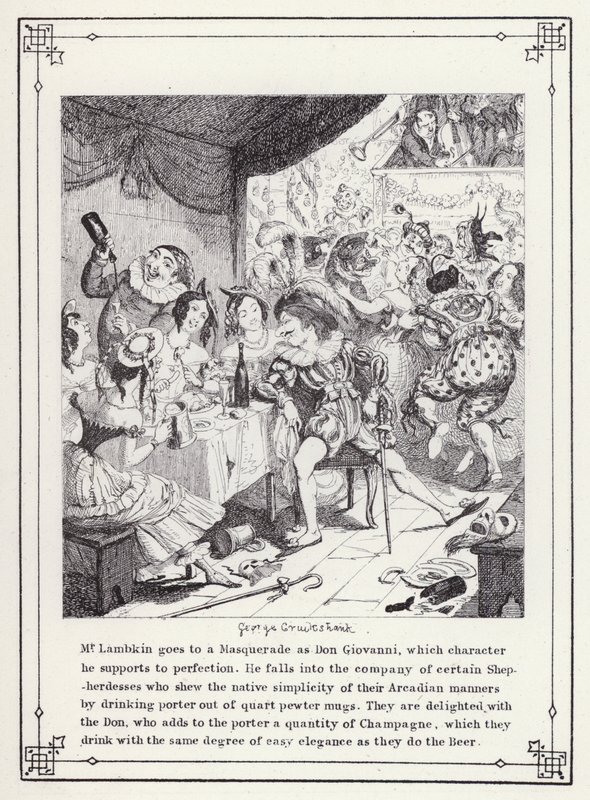 Illustration für Das Buch des Junggesellen oder Der Fortschritt von Mr. Lambkin (Gent) (Gravur) von George Cruikshank