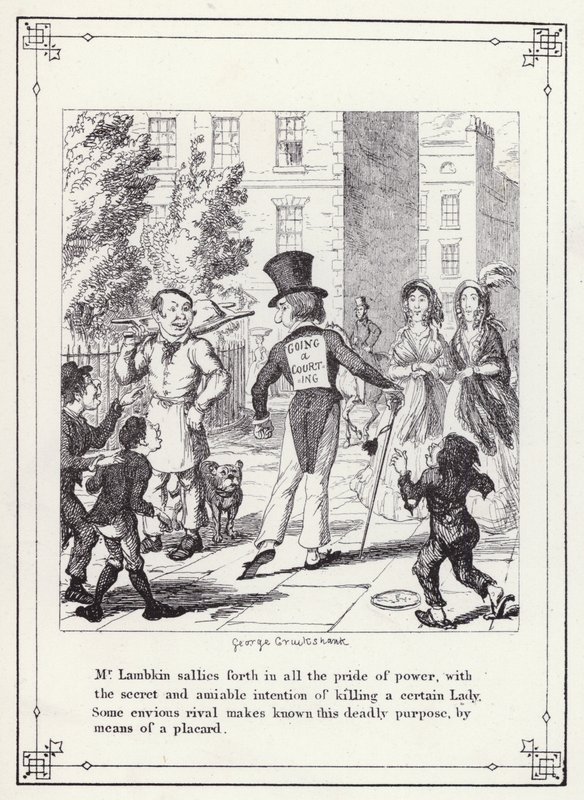 Illustration für Das Buch des Junggesellen oder Der Fortschritt von Mr. Lambkin (Gent) (Gravur) von George Cruikshank
