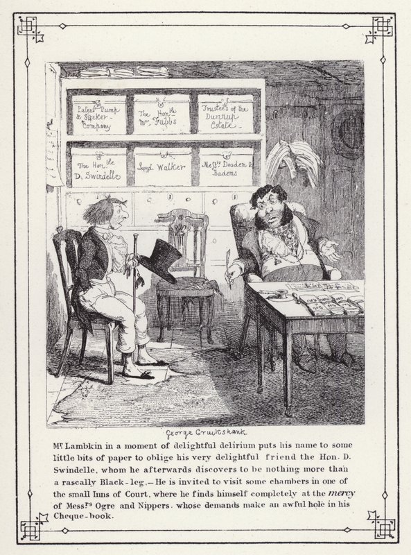 Illustration für Das eigene Buch des Junggesellen oder Der Fortschritt von Mr. Lambkin (Gent) von George Cruikshank