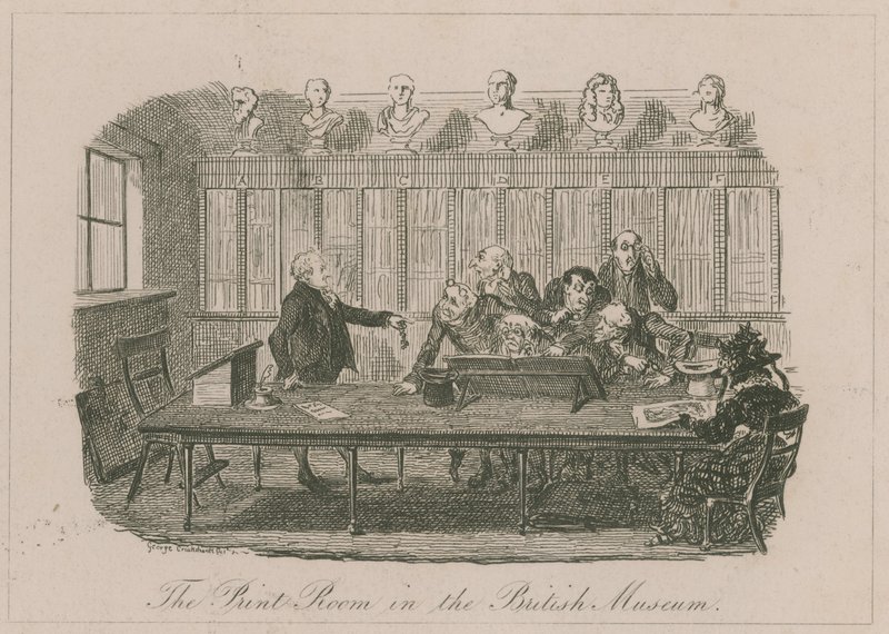 Der Drucksaal im British Museum von George Cruikshank