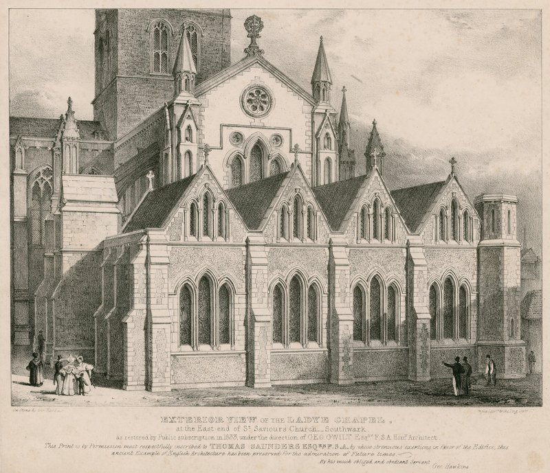 Außenansicht der Ladye-Kapelle am Ostende der St. Saviour