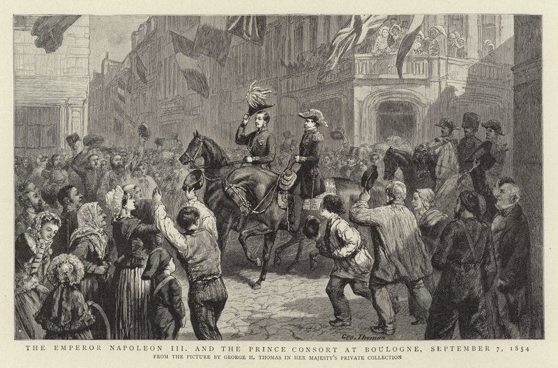 Der Kaiser Napoleon III. und der Prinzgemahl in Boulogne, 7. September 1854 von George Housman Thomas