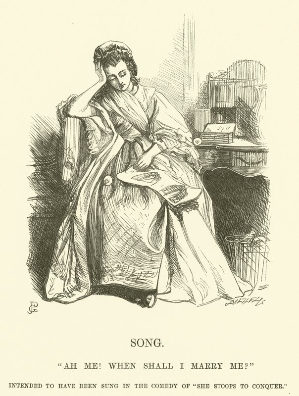Illustration für Ah Me! Wann werde ich heiraten? von George John Pinwell