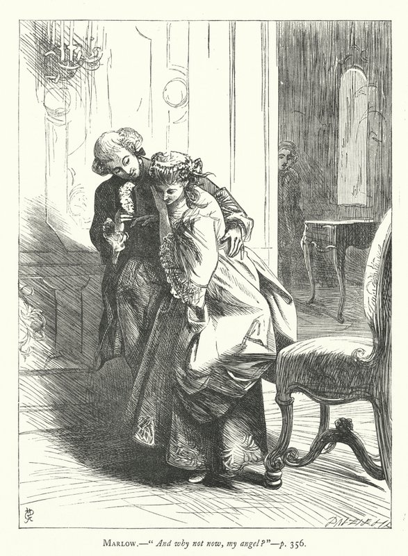 Illustration für Sie macht sich klein, um zu erobern (Gravur) von George John Pinwell
