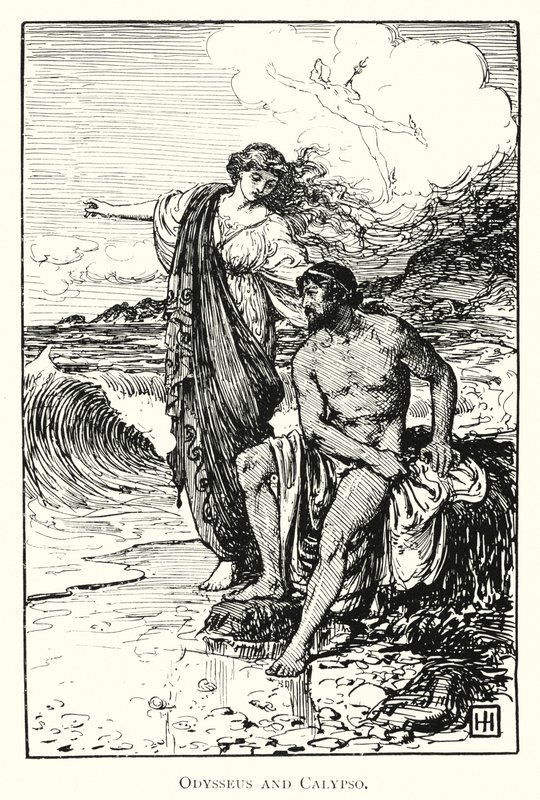 Odyssee: Odysseus und Kalypso von George Percy Jacomb Hood