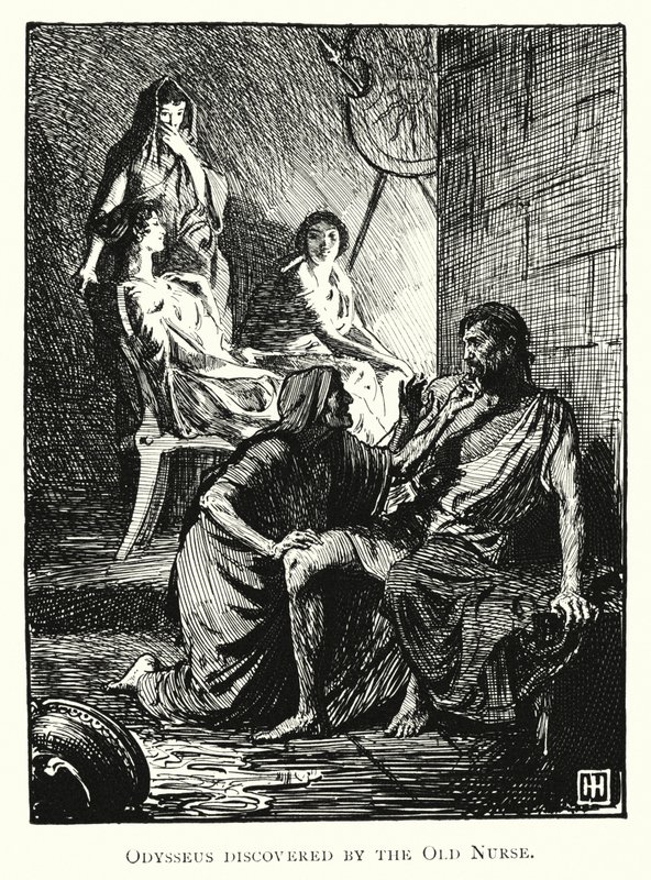 Odyssee: Odysseus wird von der alten Amme entdeckt von George Percy Jacomb Hood