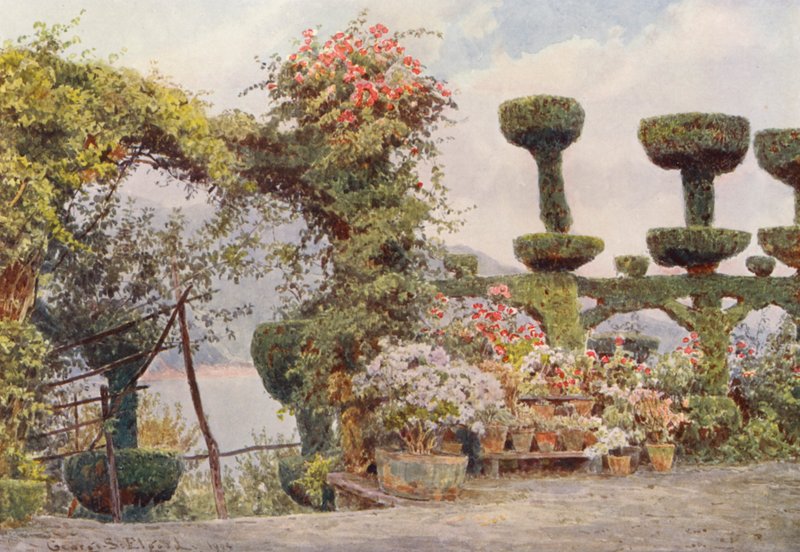 Italienische Gärten: La Badia, Vorhof des Klosters von George Samuel Elgood