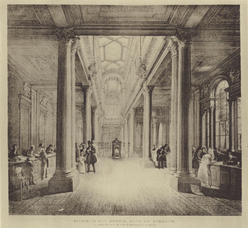 Das Dividendenauszahlungsbüro, Bank of England von George Snr (after) Scharf