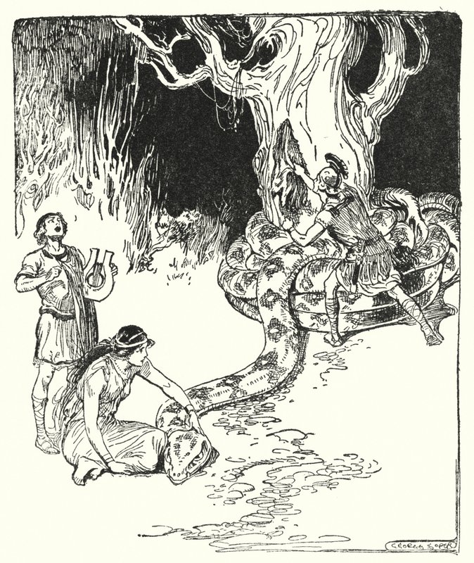 Jason und die Argonauten: "Dann sprang Jason vorsichtig hervor und riss das Vlies vom Baumstamm" von George Soper