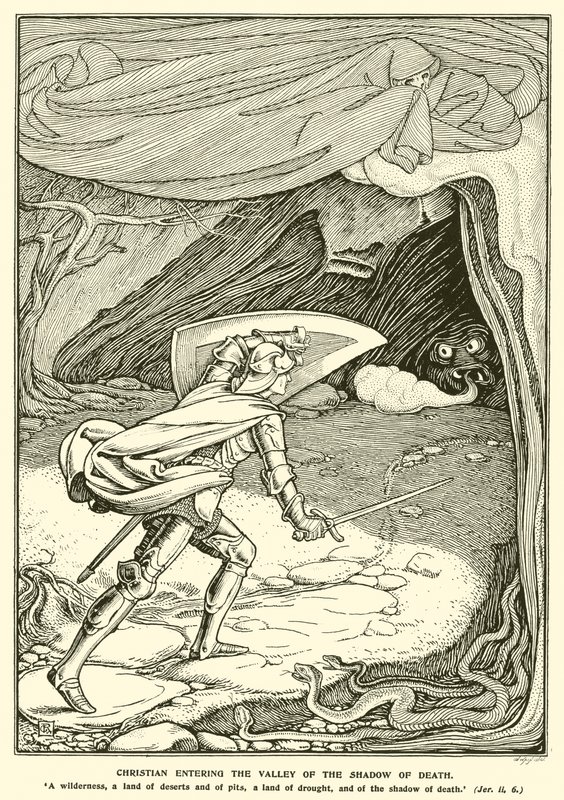 Christus betritt das Tal des Todesschattens von George Woolliscroft Rhead