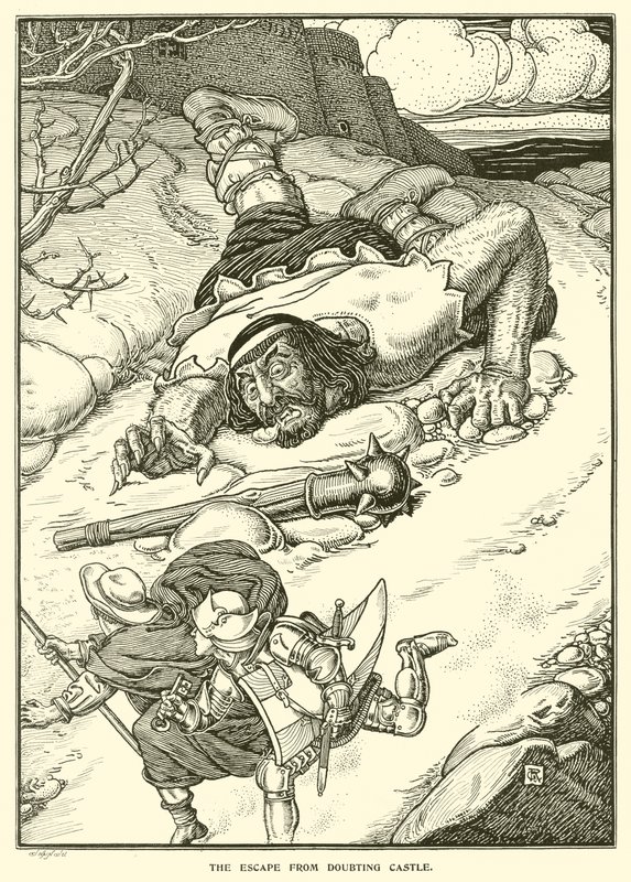 Die Flucht aus der Burg des Zweifels von George Woolliscroft Rhead