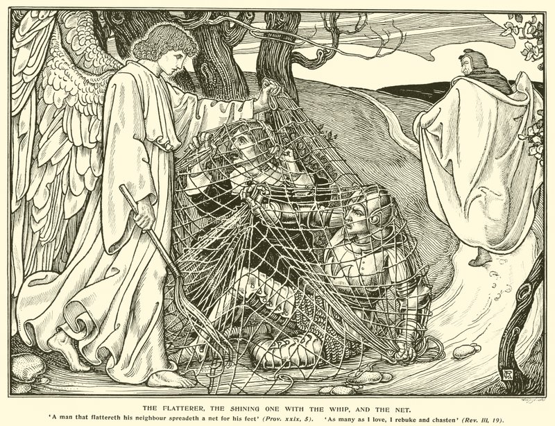 Der Schmeichler, der Glänzende mit der Peitsche und das Netz von George Woolliscroft Rhead