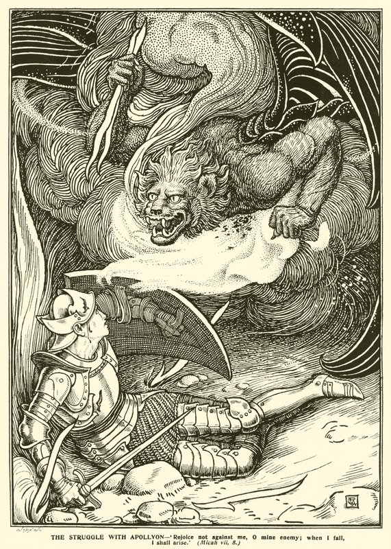 Der Kampf mit Apollyon von George Woolliscroft Rhead