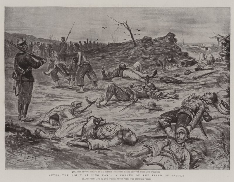 Nach dem Kampf bei Ping Yang, eine Ecke des Schlachtfeldes von Georges Ferdinand Bigot